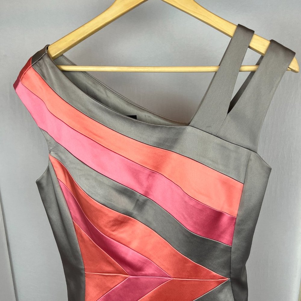 Jax Color Block Split Shoulder Midi Sheath Dress … - image 2